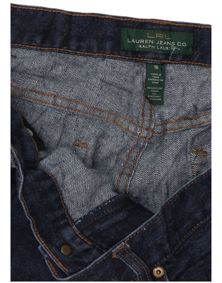 RALPH LAUREN Womens Capri Jeans US 16 2XL W38 L21 Navy Blue Cotton