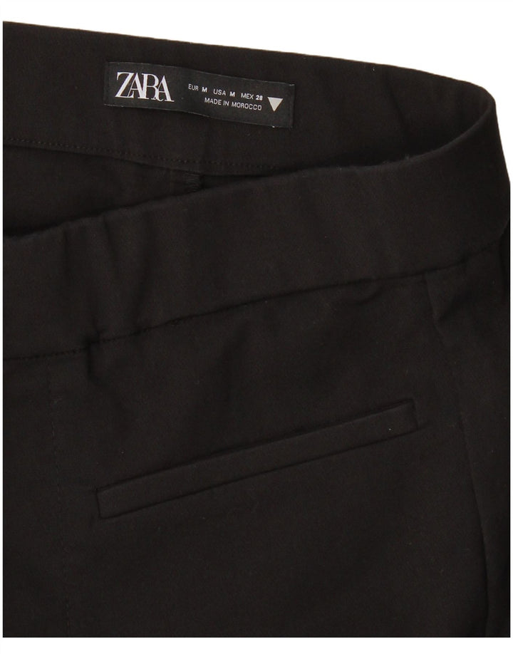 Zara Womens Flare Cropped Trousers Medium W28 L25 Black