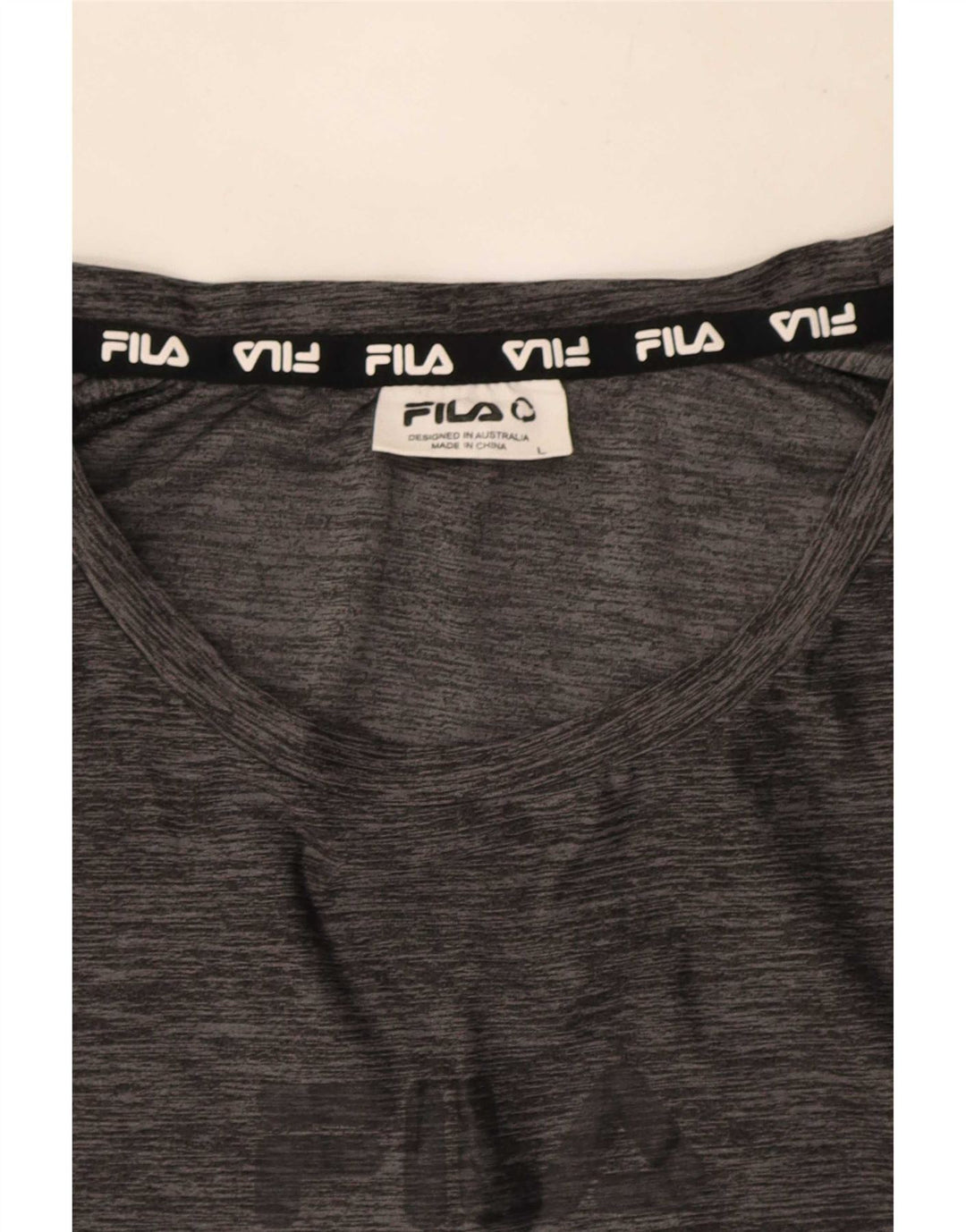 Fila Mens T-Shirt Top Large Grey Flecked Polyester