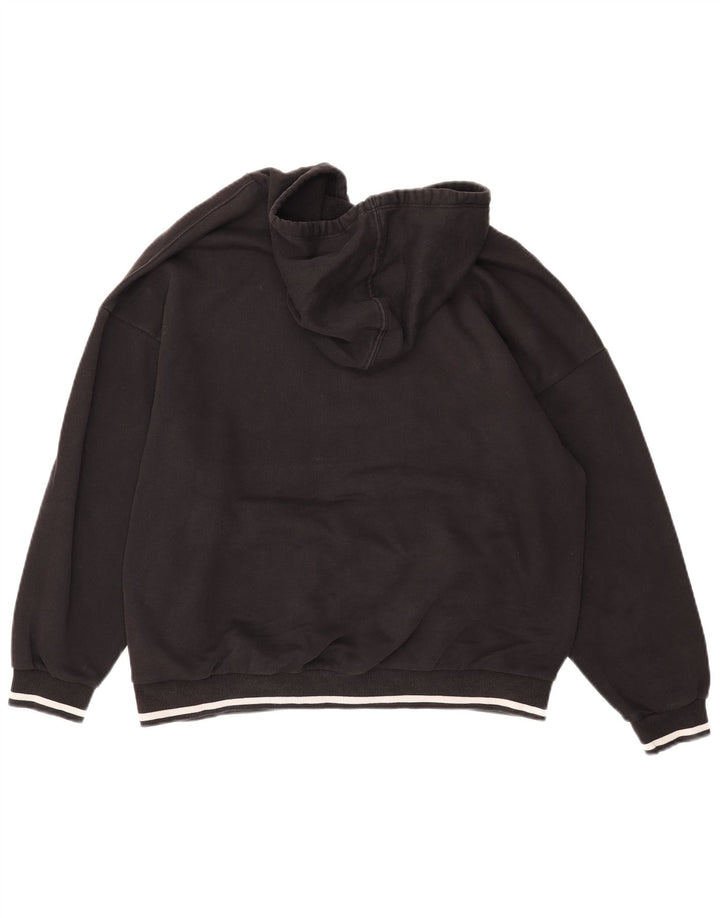 PUMA Womens Graphic Hoodie Jumper UK 16 Large Black Cotton