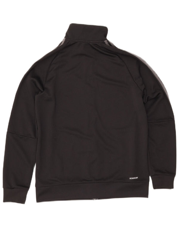 ADIDAS Boys Primegreen Tracksuit Top Jacket 13-14 Years Black Polyester