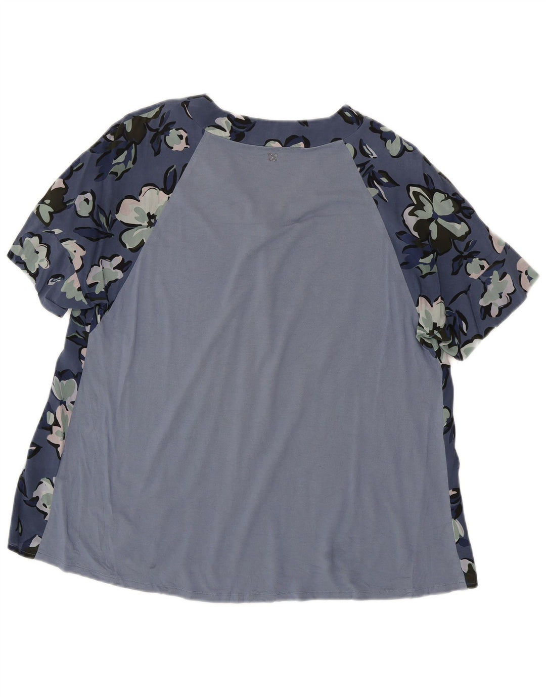 Max Mara Womens Weekend Blouse Top UK 18 XL Navy Blue Floral Silk