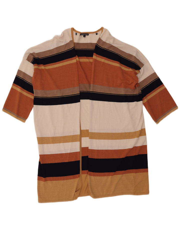 Warehouse Womens Longline Cardigan Sweater UK 14 Medium Beige Viscose