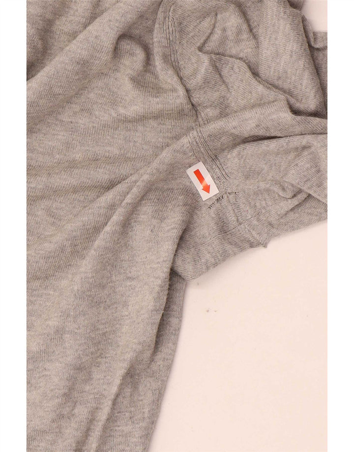 Massimo Dutti Mens V-Neck Jumper Sweater Small Grey Flecked Cotton