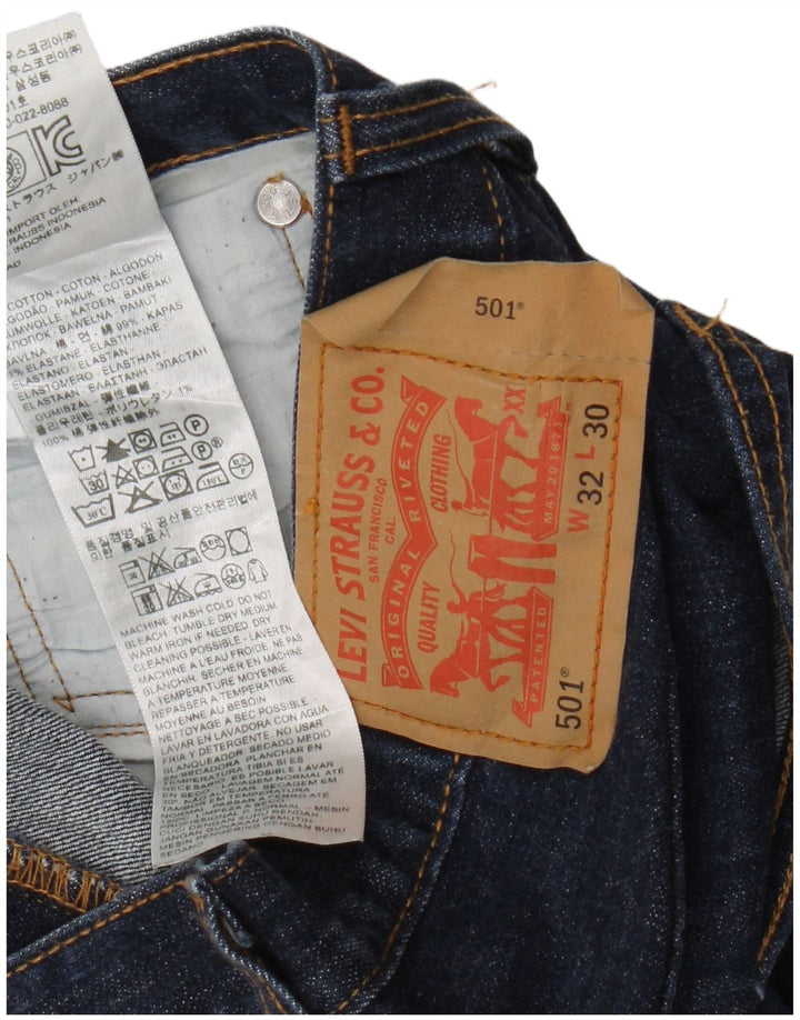 Levi's Mens 501 Denim Shorts W32 Medium Navy Blue Cotton
