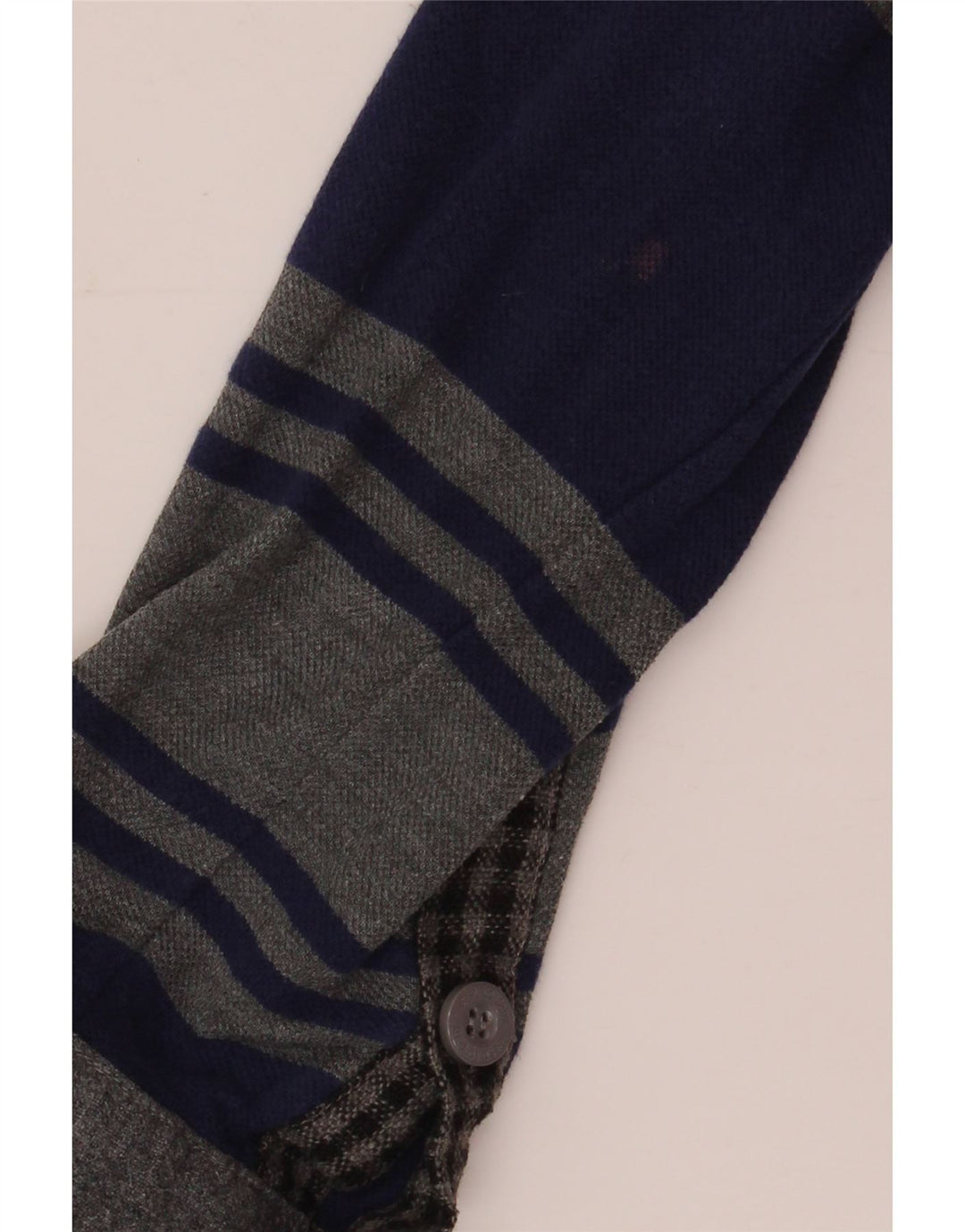 Best Company Mens Long Sleeve Rugby Polo Shirt 2XL Grey Striped Cotton