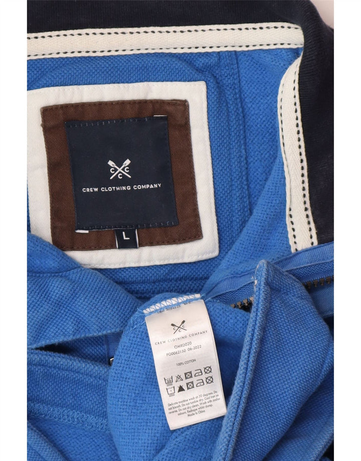 Crew Clothing Mens Zip Neck Sweatshirt Jumper Large Blue Cotton