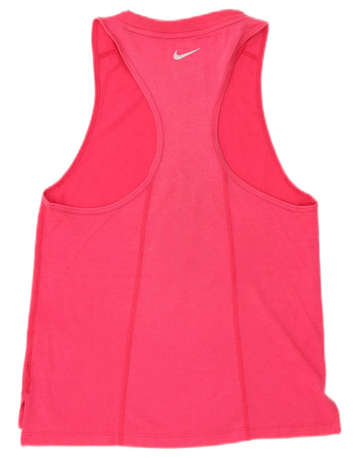 NIKE Womens Dri Fit Graphic Vest Top UK 6 XS Pink