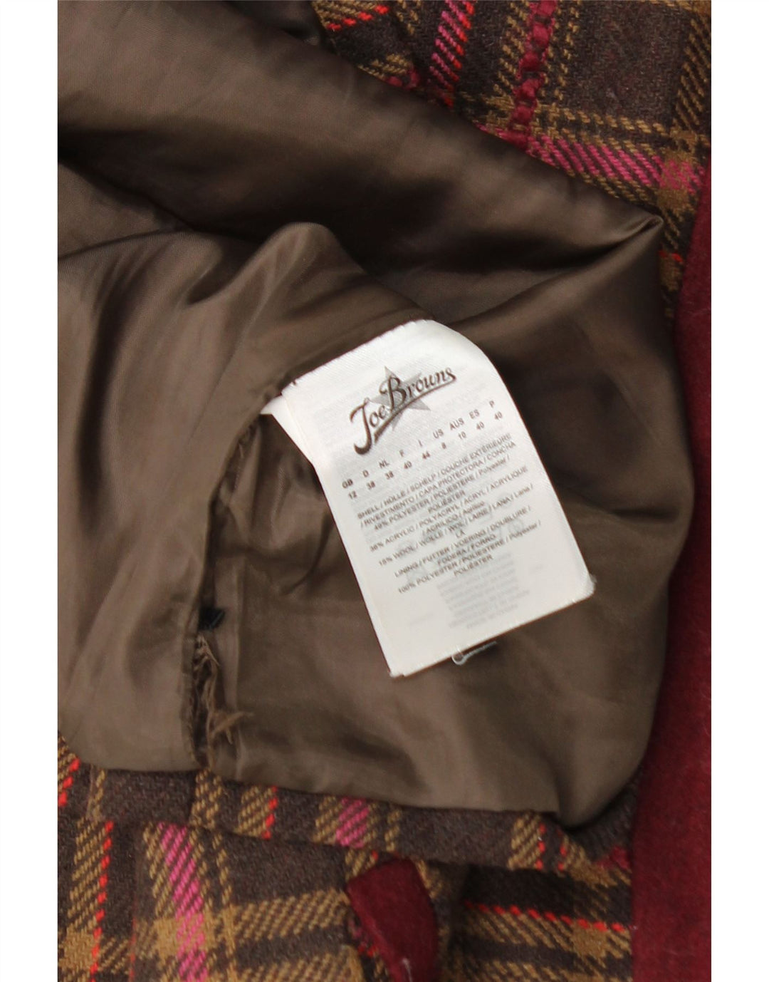 JOE BROWNS Womens Mini Skirt UK 12 Medium W32  Brown Check Acrylic