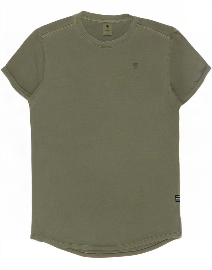 G-Star Mens T-Shirt Top Medium Khaki Cotton