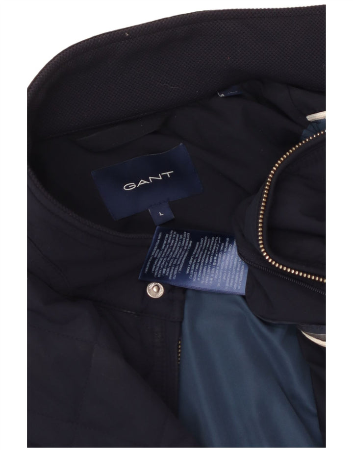 Gant Mens Quilted Jacket UK 40 Large Navy Blue Polyester