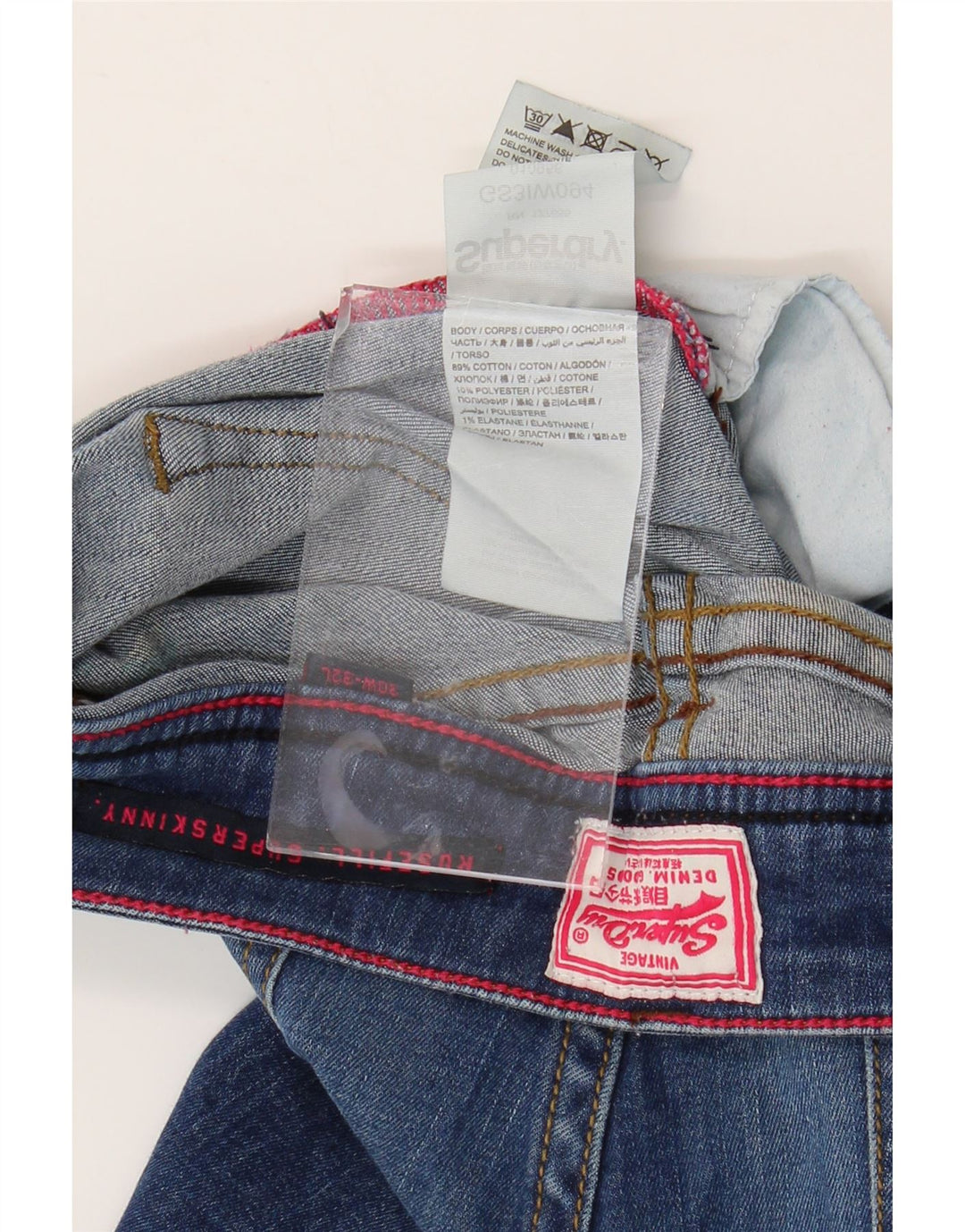 SUPERDRY Womens Rosefill Super Skinny Jeans W30 L35 Blue Cotton