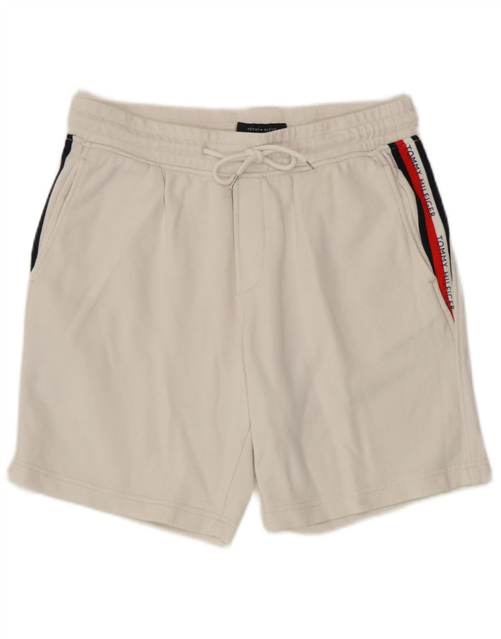 TOMMY HILFIGER Mens Graphic Sport Shorts Medium  White Cotton