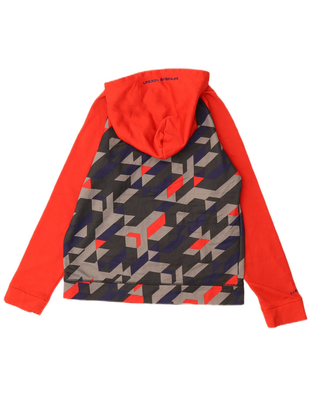 UNDER ARMOUR Girls loose Hoodie Jumper 11-12 Years Large  Red Geometric