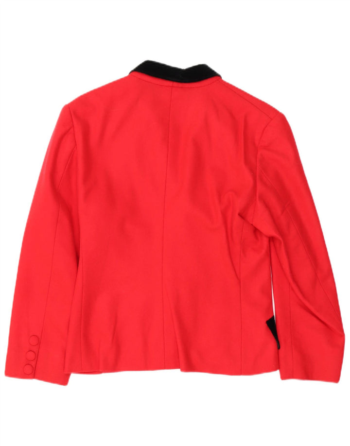 Vintage Womens 2 Button Blazer Jacket UK 12 Medium Red Colourblock