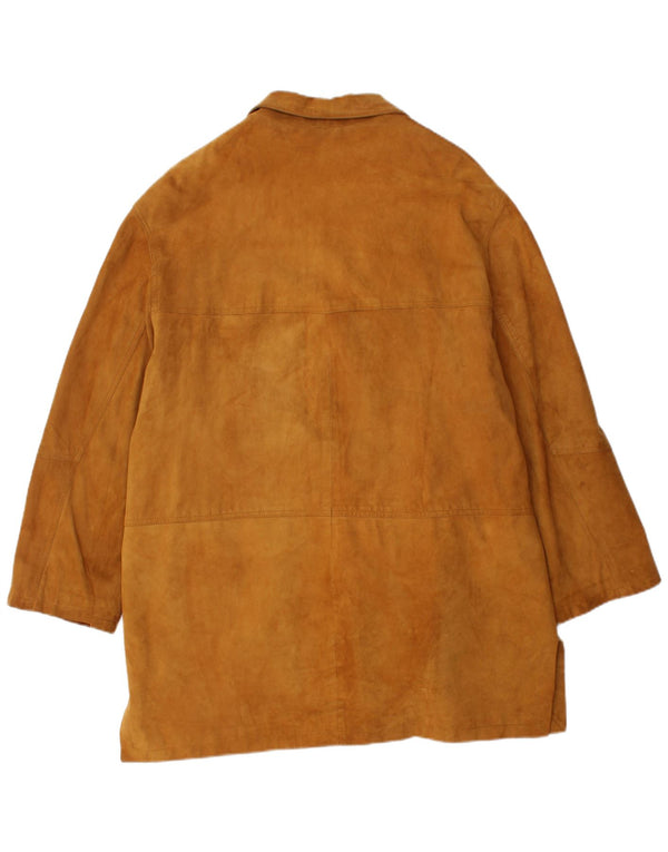 VINTAGE Womens Suede Jacket UK 18 XL Brown Leather