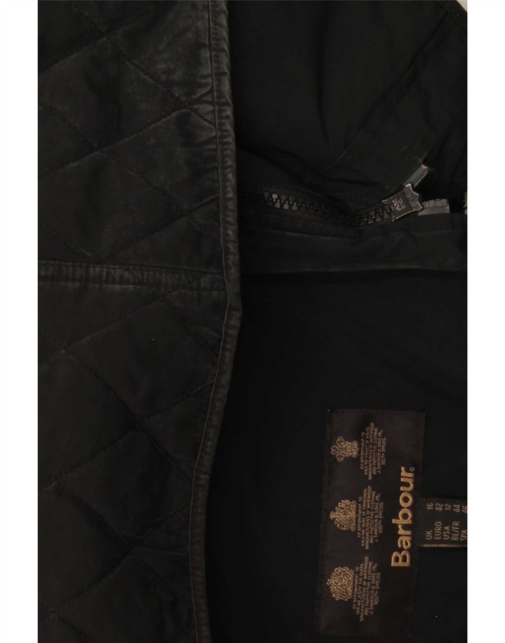 Barbour Womens Quilted Jacket UK 16 Large Black Polyamide