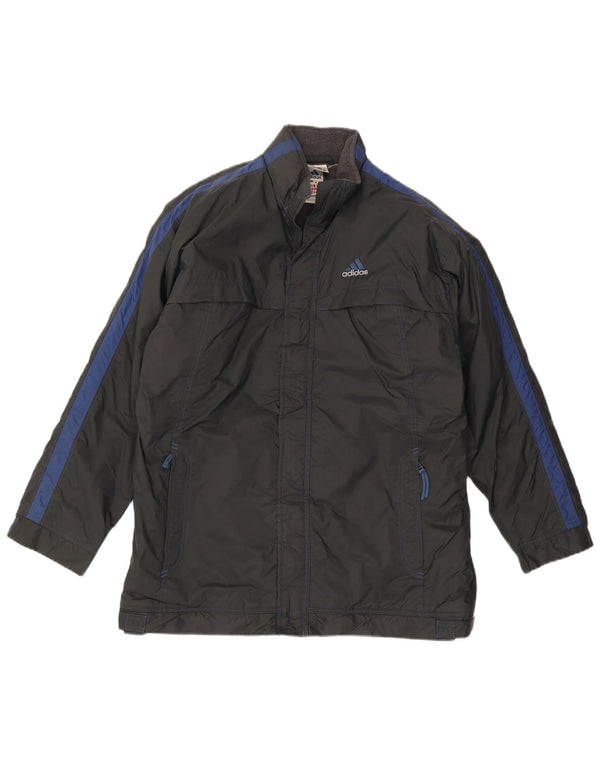 Adidas Boys Windbreaker Jacket 15-16 Years Black Colourblock Polyester