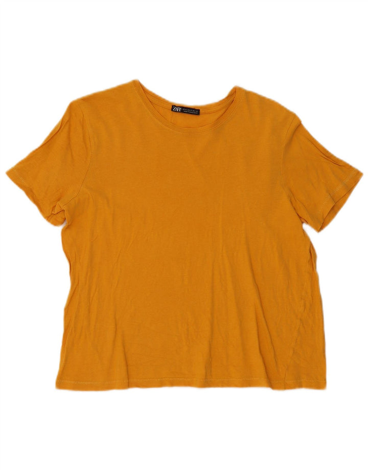 Zara Womens T-Shirt Top UK 14 Medium Yellow
