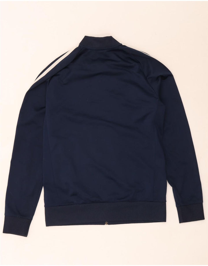 Adidas Boys Tracksuit Top Jacket 13-14 Years Navy Blue Polyester