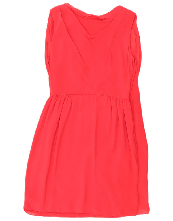 Biba Womens Sleeveless Sheath Dress UK 14 Medium Red Silk