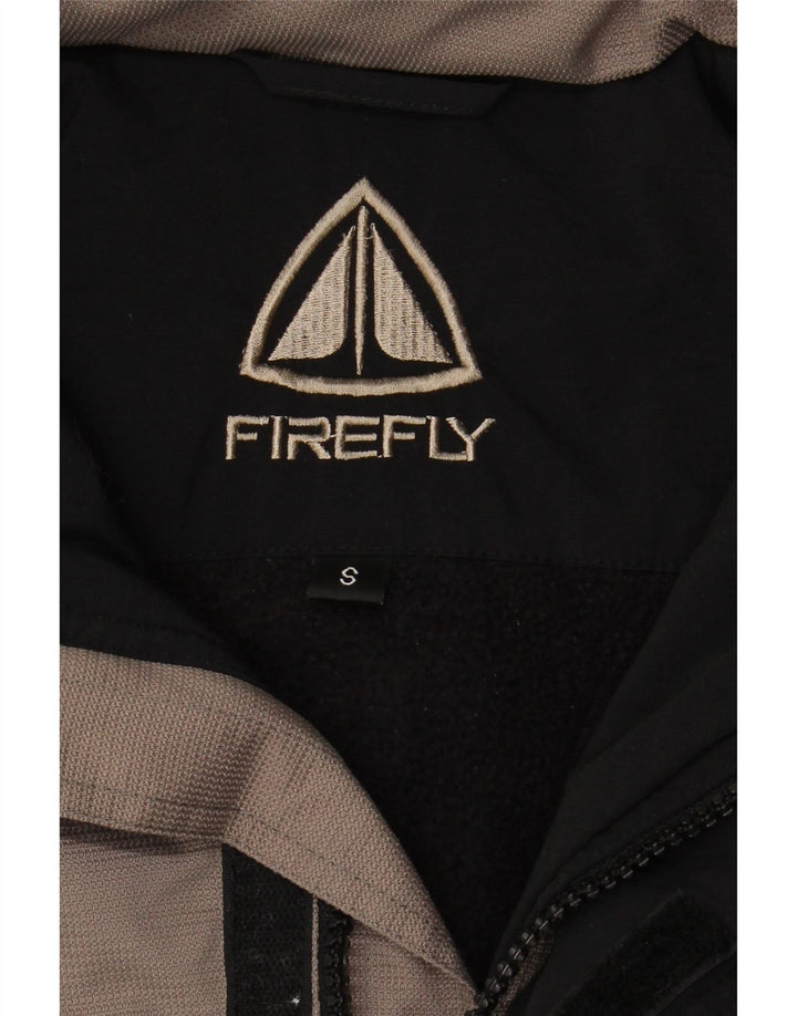 VINTAGE Mens Hooded Windbreaker Jacket UK 36 Small Black Colourblock Nylon