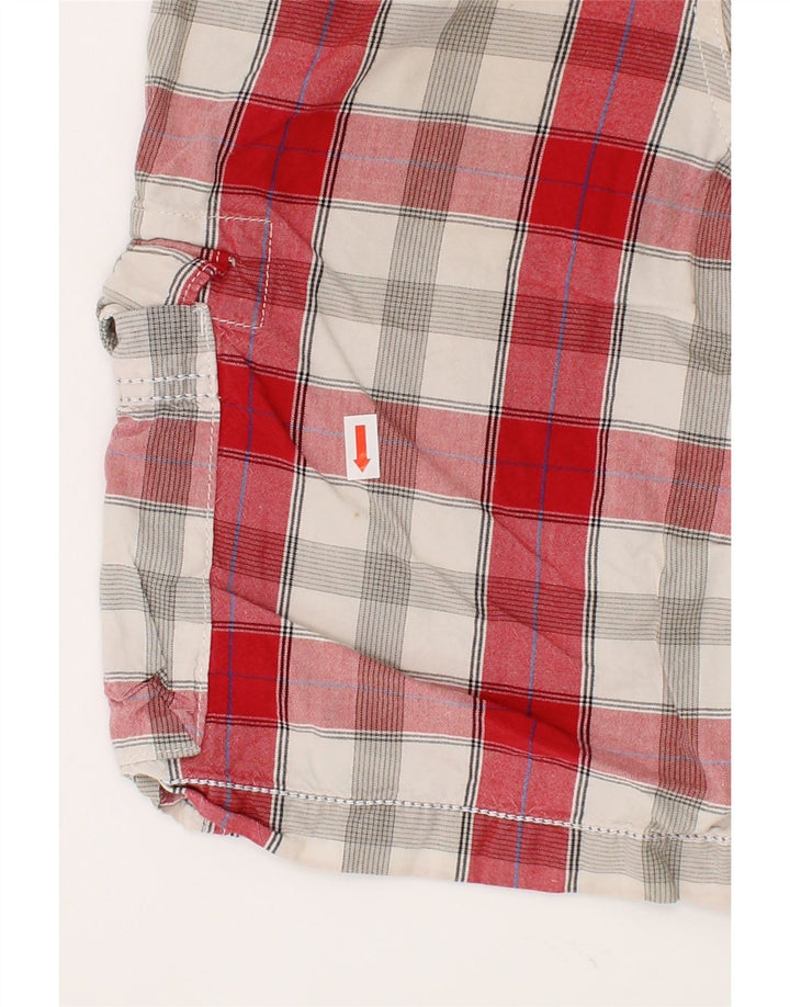 LEVI'S Boys Cargo Shorts 9-10 Years W26 Red Check Cotton Vintage Levi's and Second-Hand Levi's from Messina Hembry 