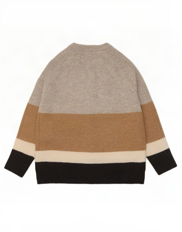 Marks & Spencer Mens Boat Neck Jumper Sweater Large Grey Colourblock