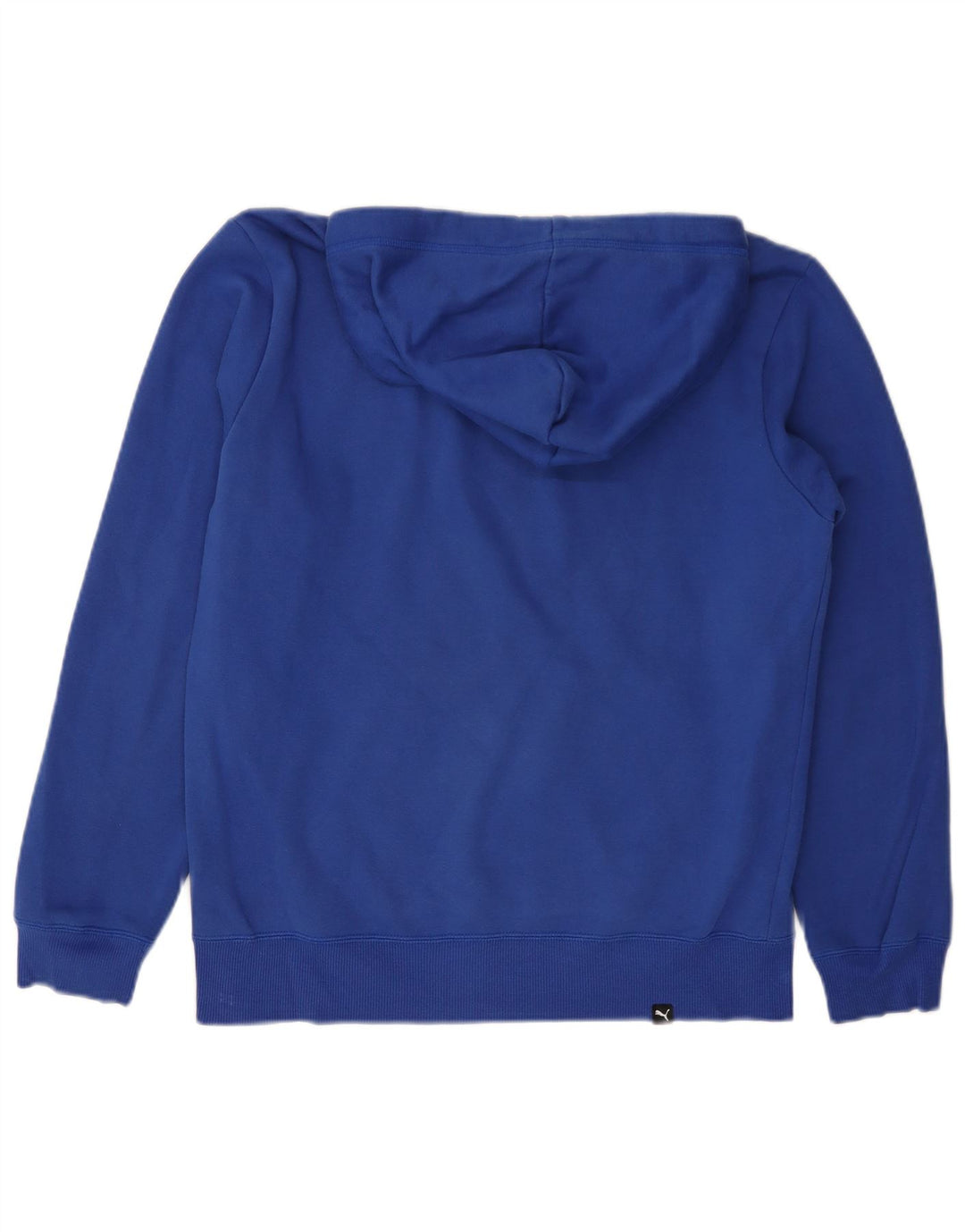 PUMA Mens Graphic Hoodie Jumper Small Blue Cotton