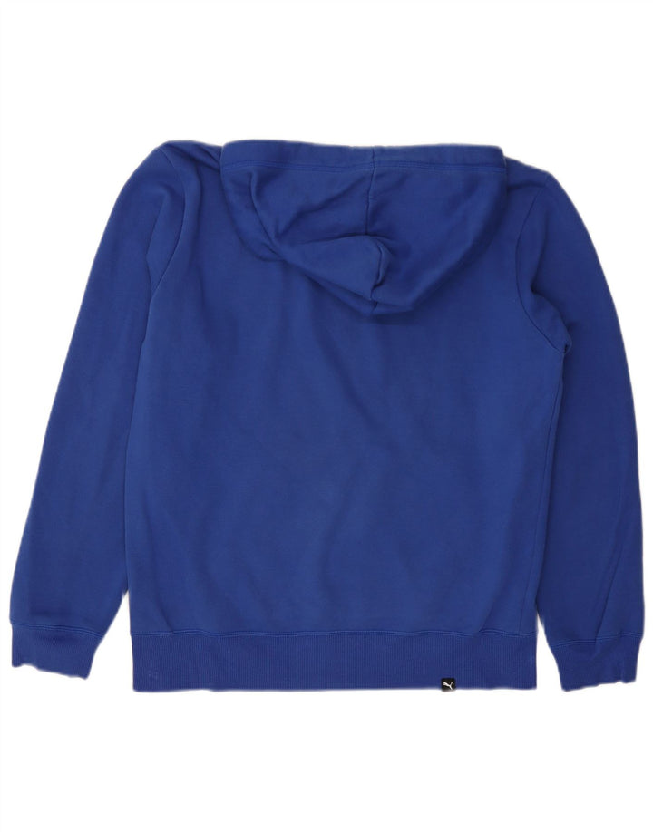 PUMA Mens Graphic Hoodie Jumper Small Blue Cotton