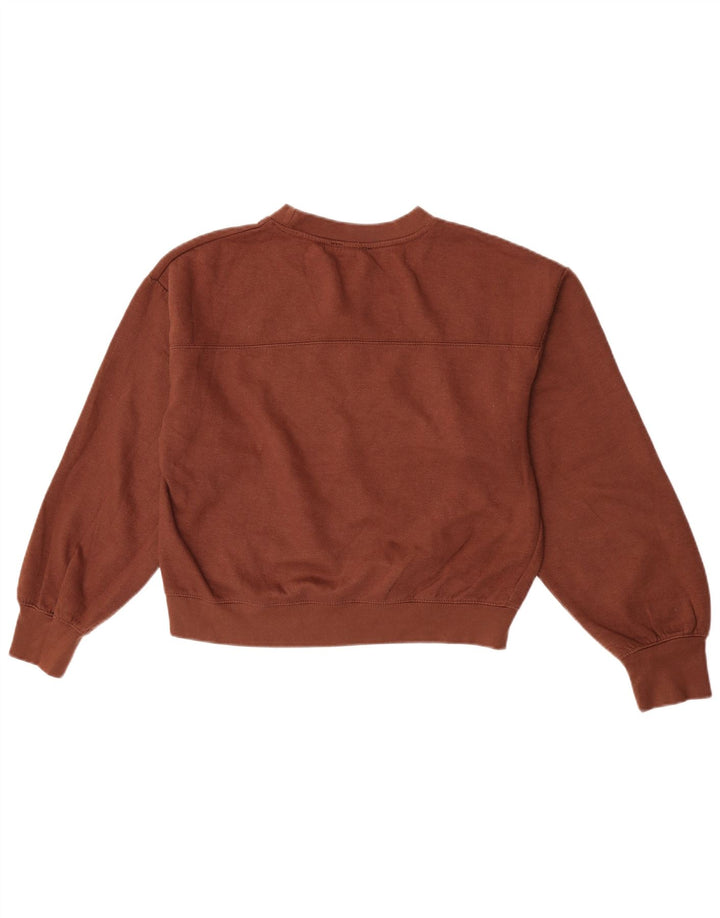 Zara Womens Crop Sweatshirt Jumper UK 14 Medium Brown