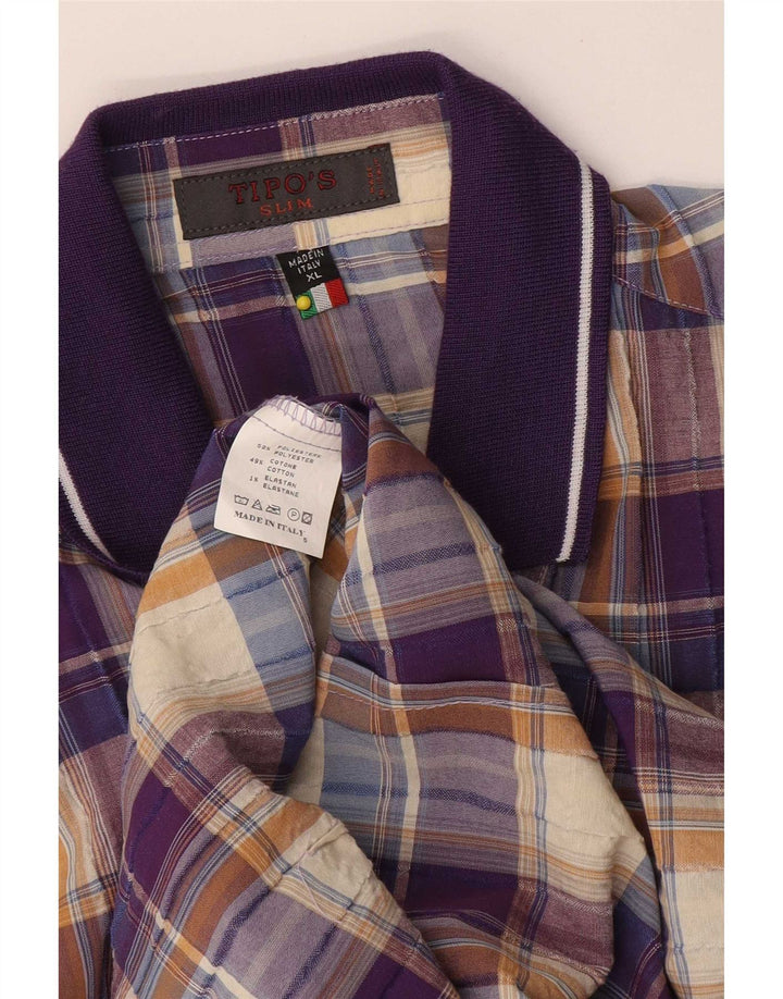 Tipo' S Mens Short Sleeve Slim Shirt XL Multicoloured Check Cotton