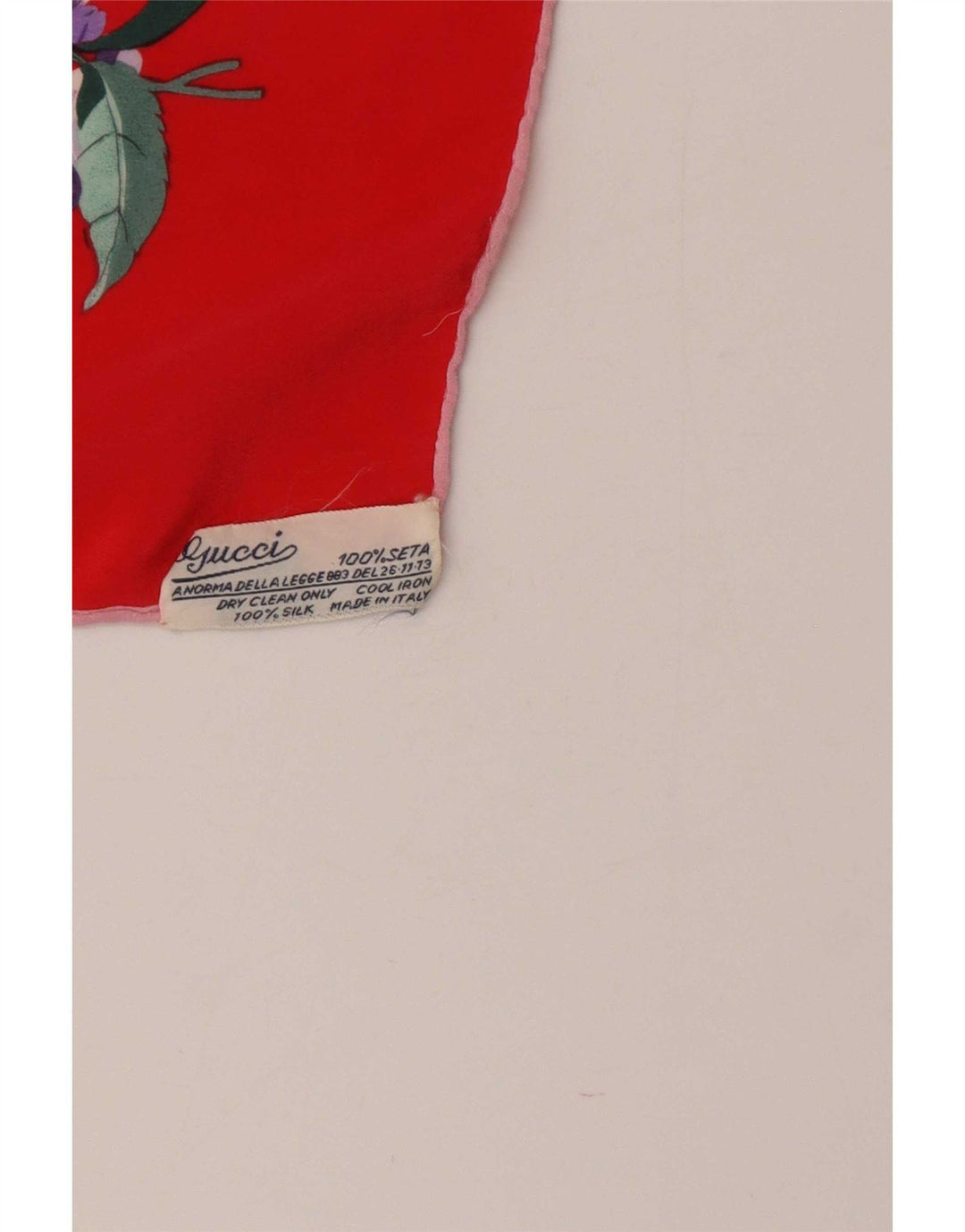 Gucci Womens Square Scarf One Size Red Floral Silk