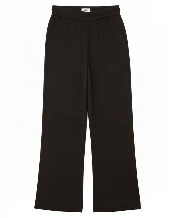 Zara Womens High Waist Wide Leg Trousers UK 12 Medium W28 L31 Black