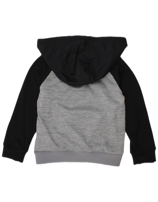 UNDER ARMOUR Boys Cold Gear Hoodie Jumper 6-7 Years XS Grey Colourblock