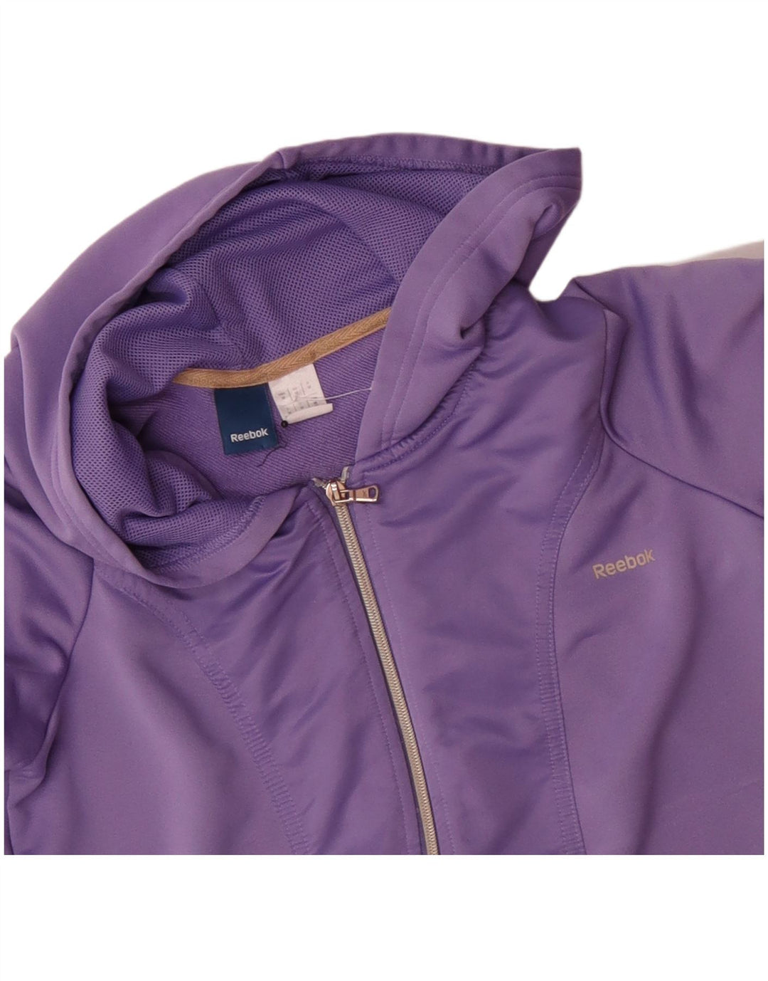 Reebok Womens Zip Hoodie Sweater UK 12 Medium Purple Polyester