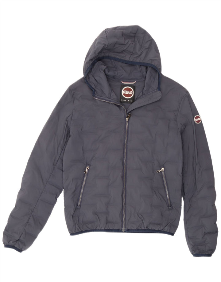 Colmar Womens Hooded Padded Jacket IT 46 Large Navy Blue Polyester