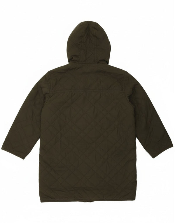 Blue Notes Mens Hooded Quilted Duffle Coat IT 52 XL Green Polyester