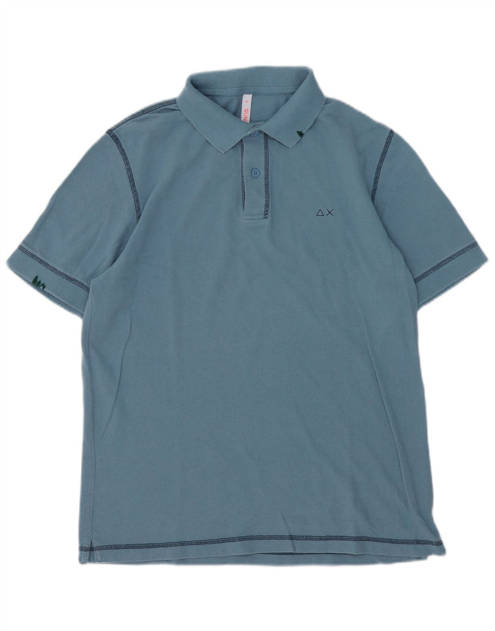 Sun68 Mens Polo Shirt Medium Blue Cotton