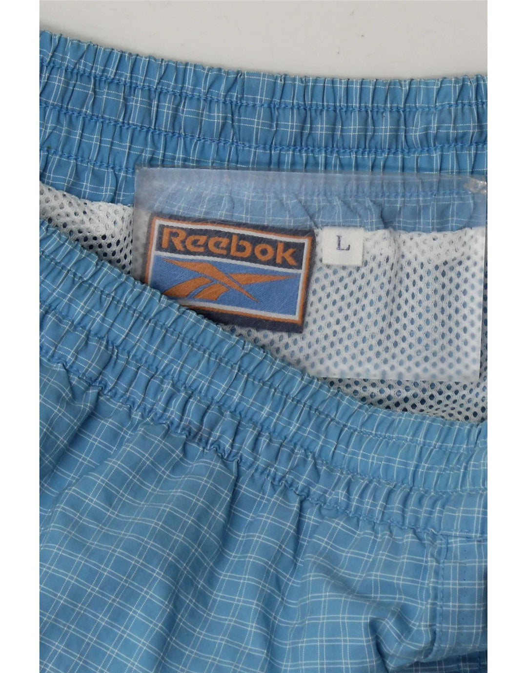 Reebok Mens Sport Shorts Large  Blue Check