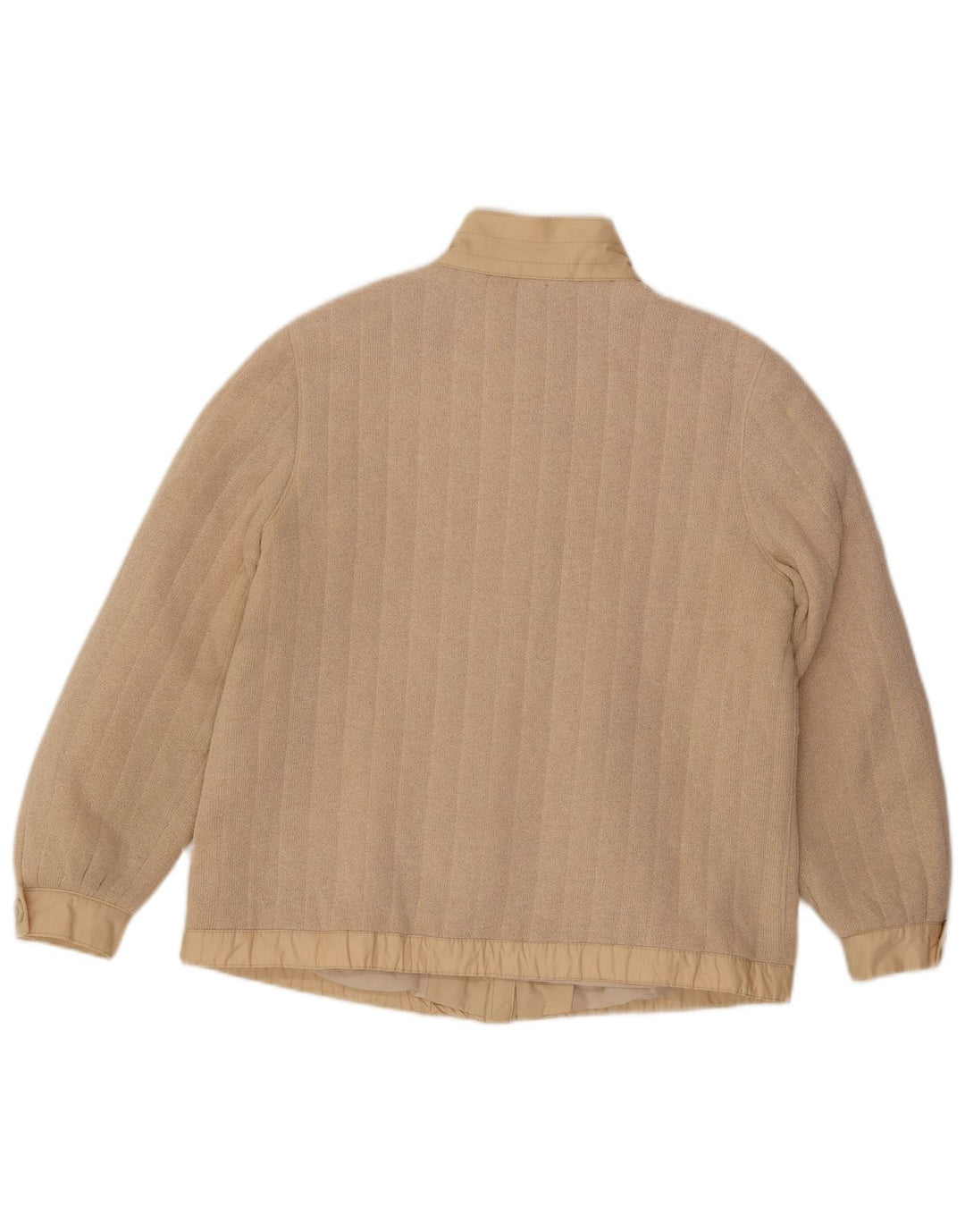 Vintage Womens Knit Bomber Jacket EU 40 Medium Beige