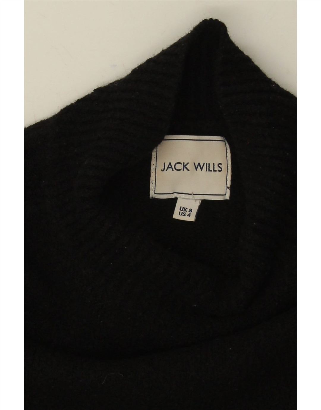 Jack Wills Womens Oversized Turtle Neck Jumper Sweater UK 8 Small Black