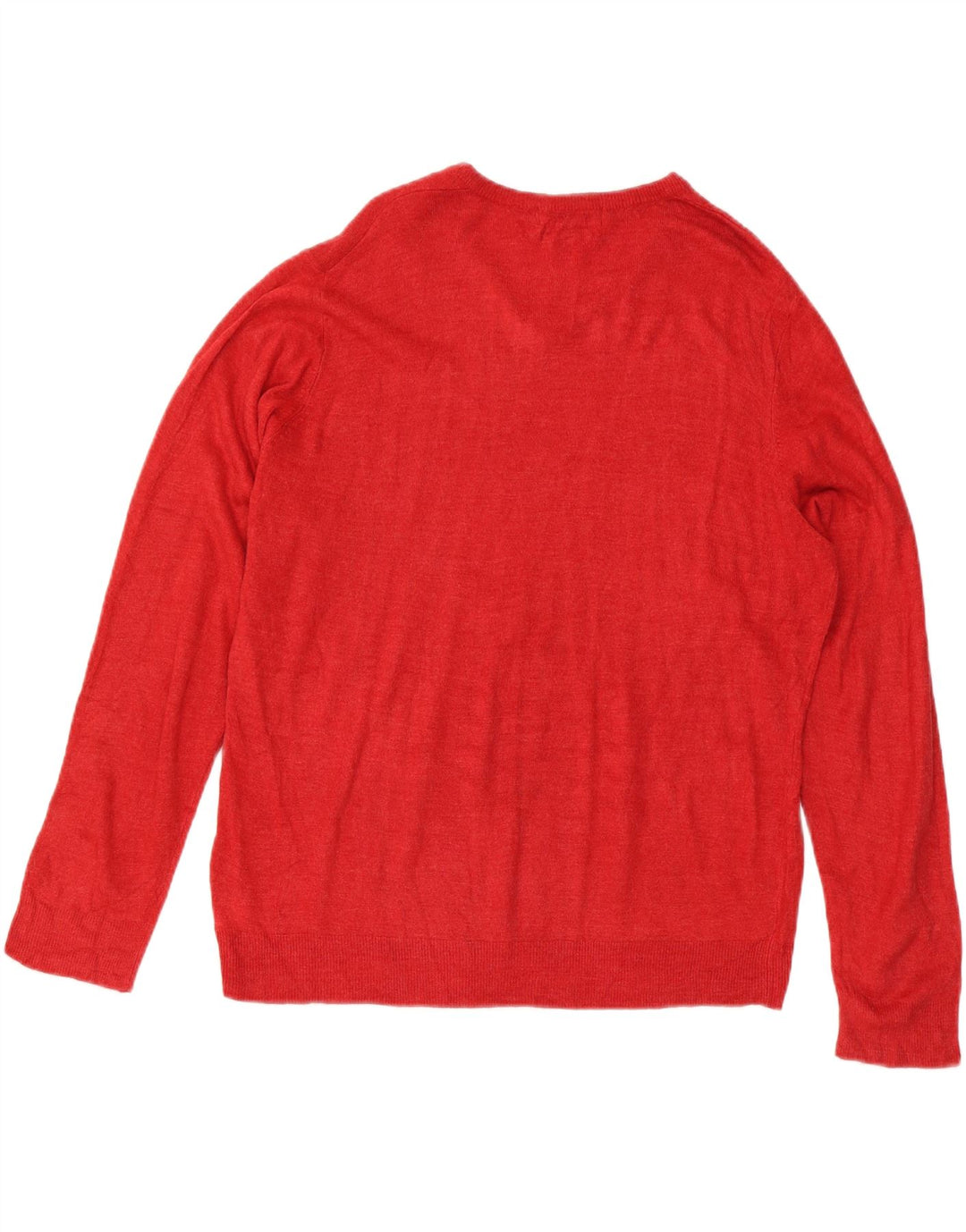 Marks & Spencer Mens V-Neck Jumper Sweater XL Red Acrylic