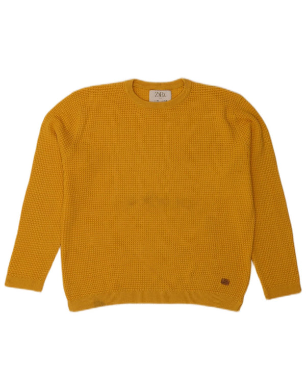 Zara Boys Crew Neck Jumper Sweater 9-10 Years Yellow