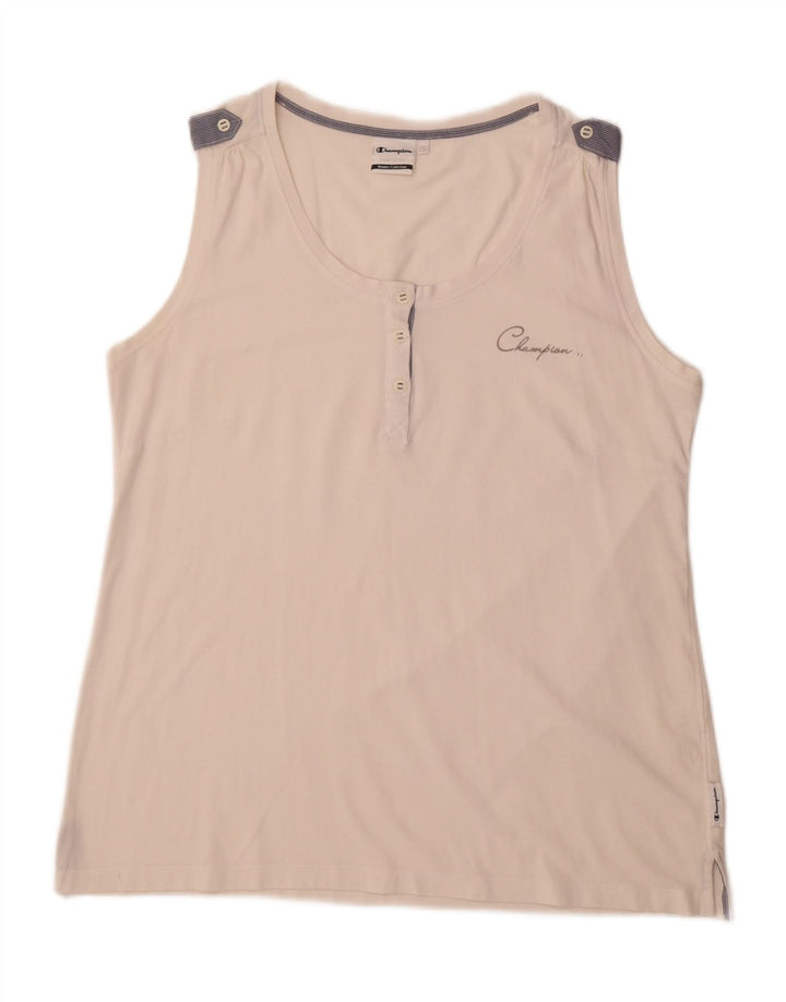 CHAMPION Womens Vest Top UK 20 2XL White Vintage Champion and Second-Hand Champion from Messina Hembry 
