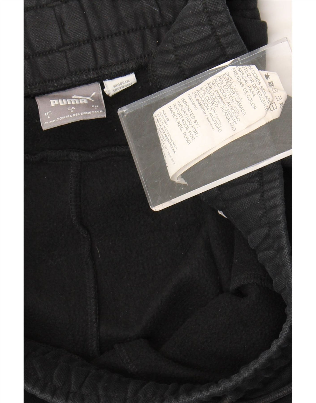 Puma Mens Tracksuit Trousers Joggers Large Black Cotton