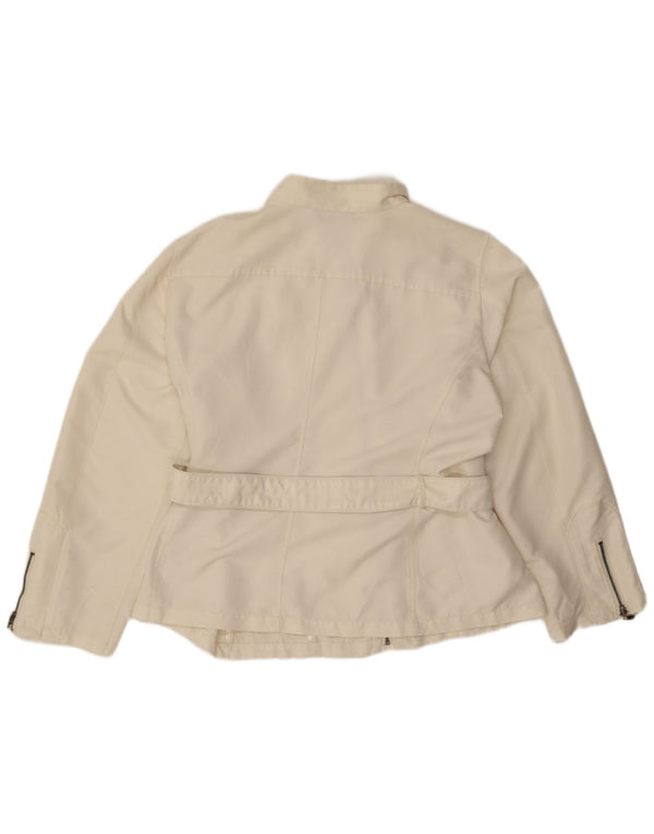 Blue Side Womens Bomber Jacket UK 20 2XL White Polyester