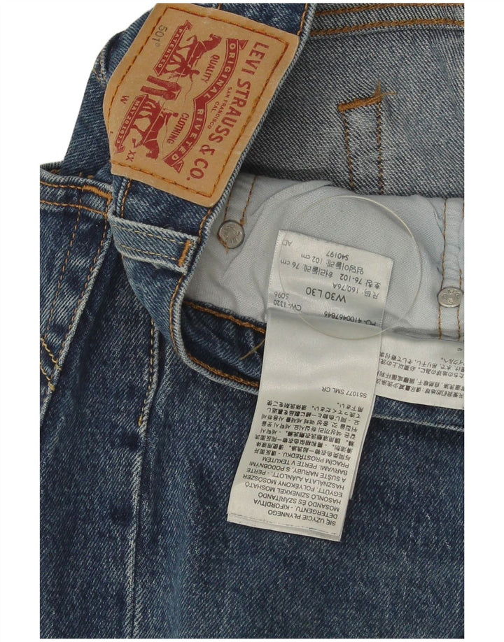 Levi's Mens 501 Straight Jeans W30 L30 Blue Cotton