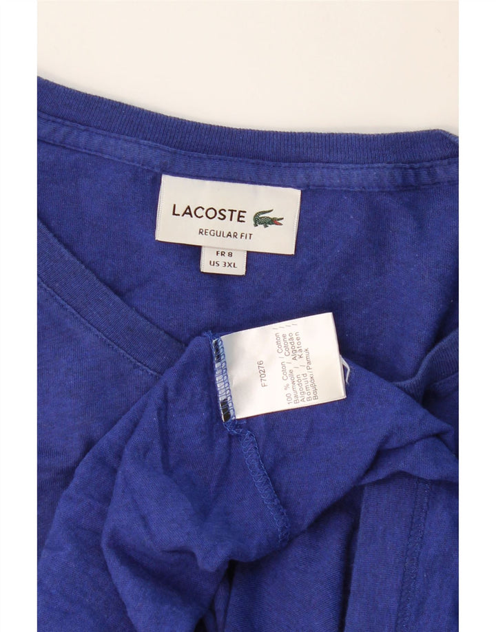 LACOSTE Mens Regular Fit T-Shirt Top Size 8 3XL Blue Cotton