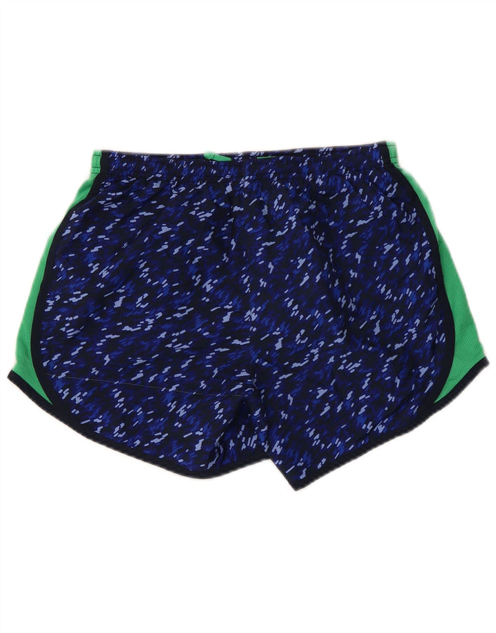 NIKE Womens Dri Fit Sport Shorts UK 18 XL  Navy Blue Colourblock Polyester